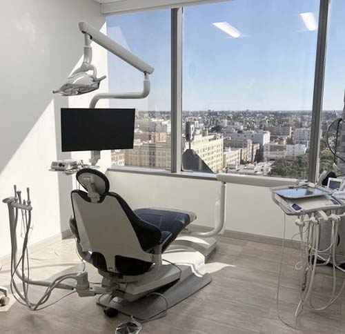 Woman in dentist chair