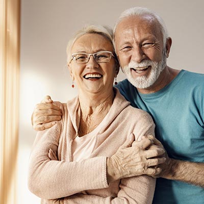 Older couple smiling