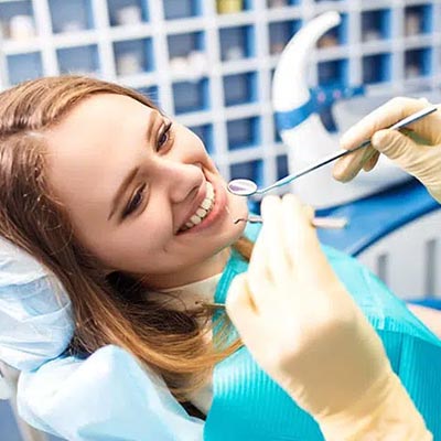 Patient getting dental treatment